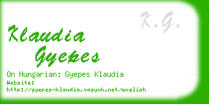 klaudia gyepes business card
